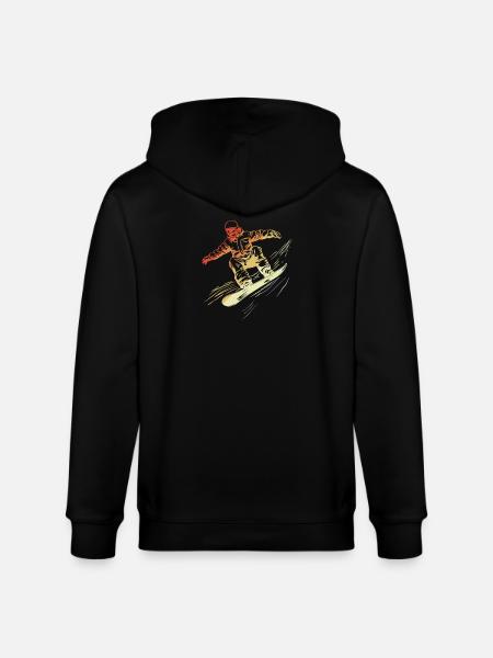 Snowboarder Retro Style - Stanley/Stella CULTIVATOR Unisex Organic Hooded Jacket - black