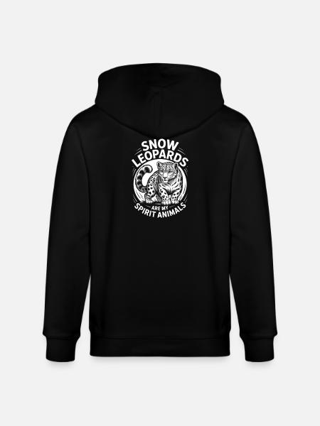 Schneeleopard Sprüche Süßes Schneeleopard Geschenk - Stanley/Stella Unisex Bio-Kapuzenjacke CULTIVATOR - Schwarz