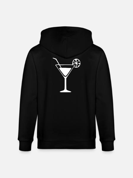 Cocktail Cocktailglas Geschenk Barkeeper - Stanley/Stella Unisex Bio-Kapuzenjacke CULTIVATOR  - Schwarz