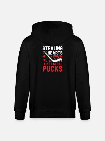Stealing hearts like pucks - Stanley/Stella CULTIVATOR Unisex Organic Hooded Jacket - black