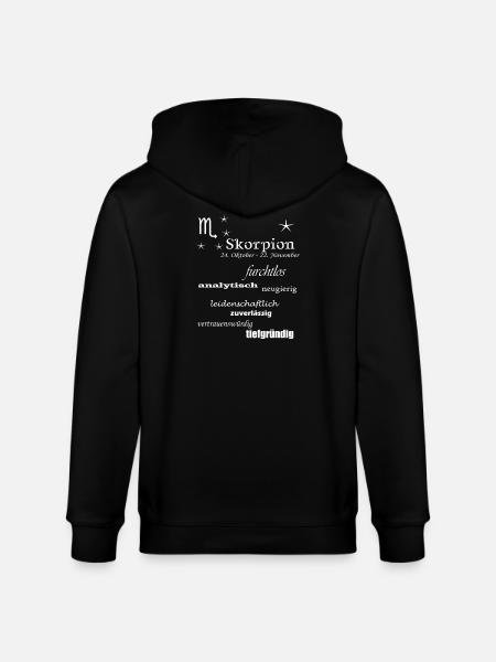 Skorpion_Sternzeichen - Stanley/Stella Unisex Bio-Kapuzenjacke CULTIVATOR  - Schwarz