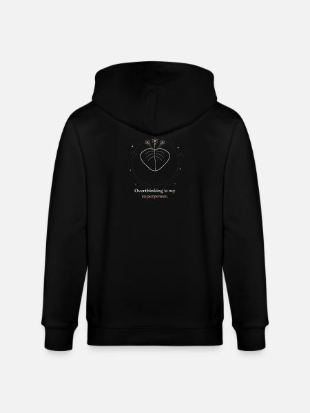 Funny Overthinking Superpower Mystical T-Shirt - Stanley/Stella CULTIVATOR Unisex Organic Hooded Jacket - black