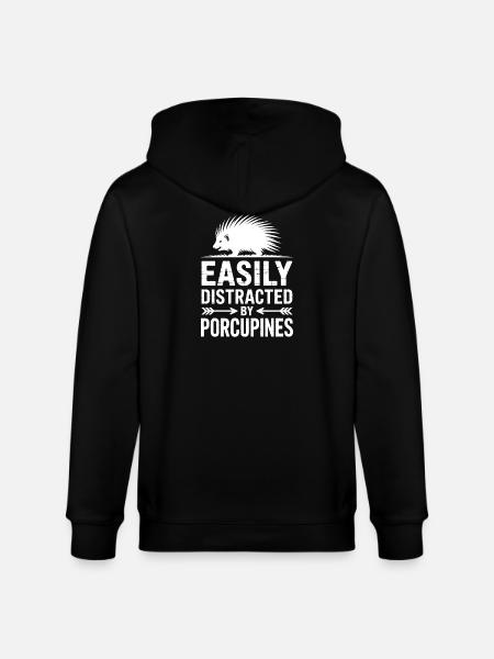 Porcupine Sayings Porcupine Gift - Stanley/Stella CULTIVATOR Unisex Organic Hooded Jacket - black