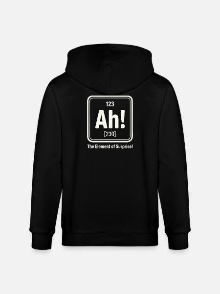 Element of surprise Ah! - Stanley/Stella CULTIVATOR  Unisex Organic Hooded Jacket - black