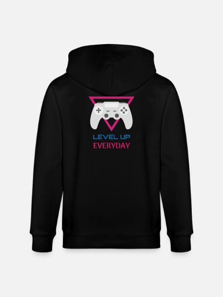 Level Up Everyday Gamer - Stanley/Stella CULTIVATOR Unisex Organic Hooded Jacket - black