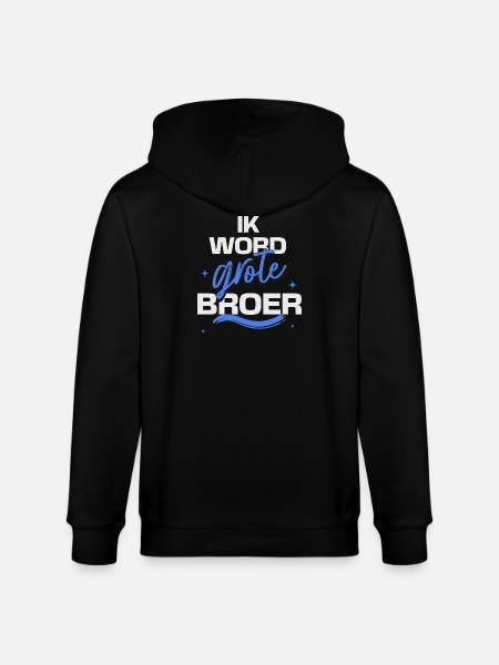"I'm Going to Be Big Brother" Pregnancy Announcement - Stanley/Stella CULTIVATOR  Unisex Organic Hooded Jacket - black