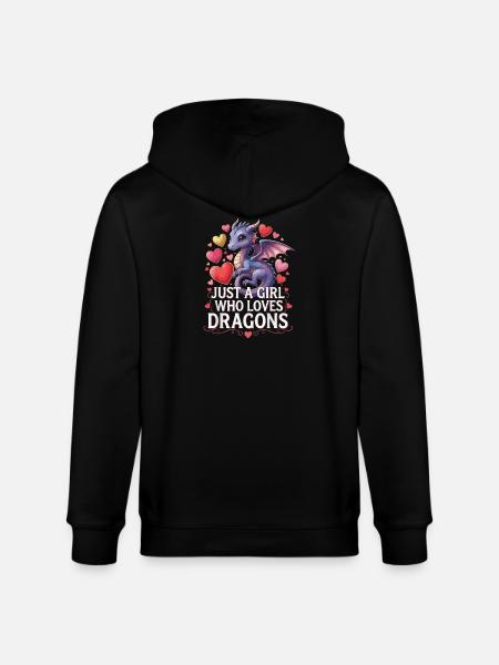 Drachenliebendes Mädchen - Stanley/Stella Unisex Bio-Kapuzenjacke CULTIVATOR  - Schwarz