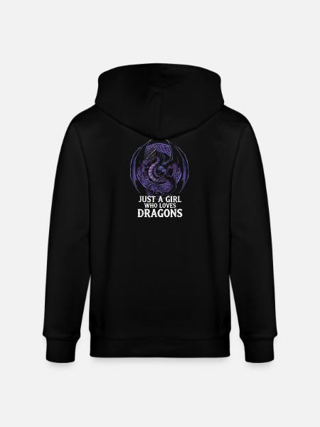 Mädchen liebt Drachen Grafik - Stanley/Stella Unisex Bio-Kapuzenjacke CULTIVATOR - Schwarz