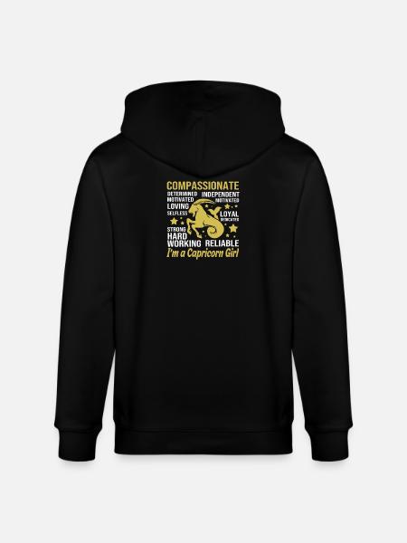 Sternzeichen Steinbock - Stanley/Stella Unisex Bio-Kapuzenjacke CULTIVATOR - Schwarz