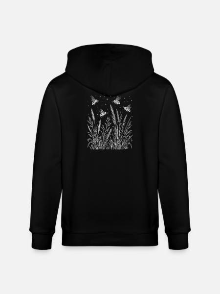 Wildflowers Bees - Stanley/Stella CULTIVATOR Unisex Organic Hooded Jacket - black