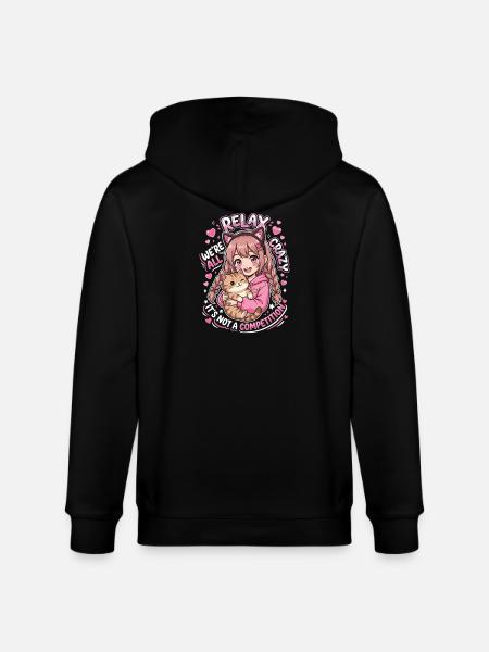 Relax We're All Crazy Competition - Stanley/Stella CULTIVATOR Unisex Organic Hooded Jacket - black