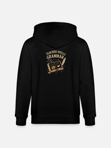 Teacher Grammar Halloween - Stanley/Stella CULTIVATOR Unisex Organic Hooded Jacket - black