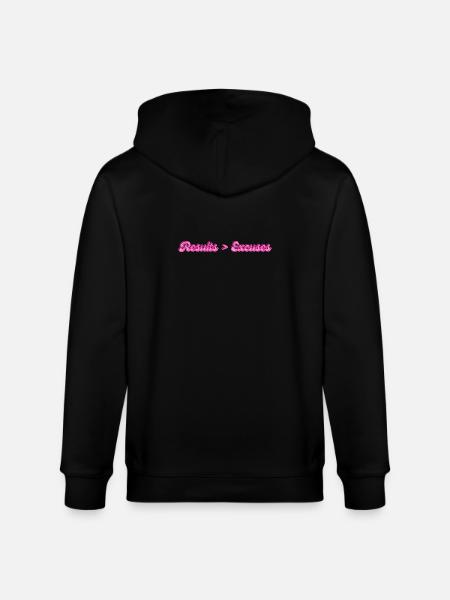 Results > Excuses | Motivational saying - Stanley/Stella CULTIVATOR Unisex Organic Hooded Jacket - black