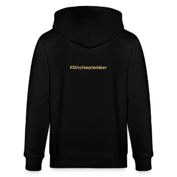 Born on September 5 Birthday birthday - Stanley/Stella CULTIVATOR  Unisex Organic Hooded Jacket - black - Back - Anna (173cm)