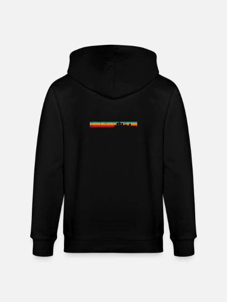 Sunset City Silhouette Gradient - Stanley/Stella CULTIVATOR Unisex Organic Hooded Jacket - black