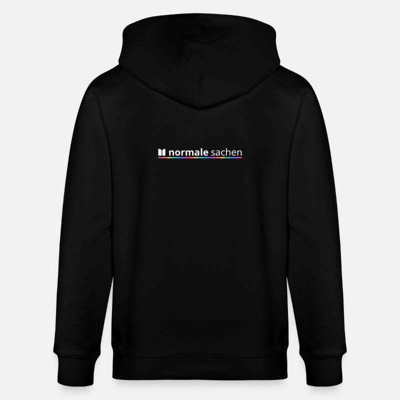 Normal Sachen Logo Regenbogen - Stanley/Stella Unisex Bio-Kapuzenjacke CULTIVATOR  - Schwarz