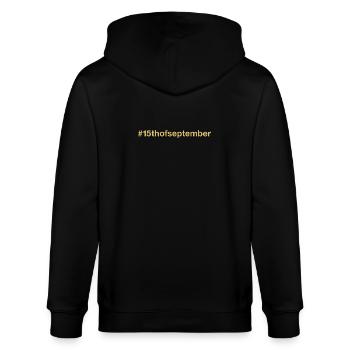 born on September 15 Birthday birthday - Stanley/Stella CULTIVATOR  Unisex Organic Hooded Jacket - black - Back - Anna (173cm)