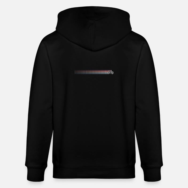 Gradient Barcode Sunset - Stanley/Stella CULTIVATOR  Unisex Organic Hooded Jacket - black