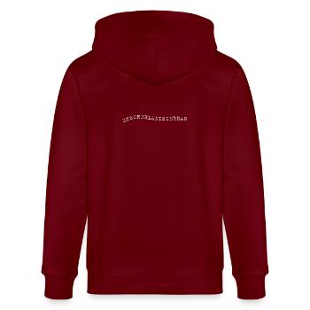Unschubladisbar – Déclaration individualiste - Veste à capuche bio CULTIVATOR Stanley/Stella Unisexe - bordeaux - Dos - Anna (173cm)