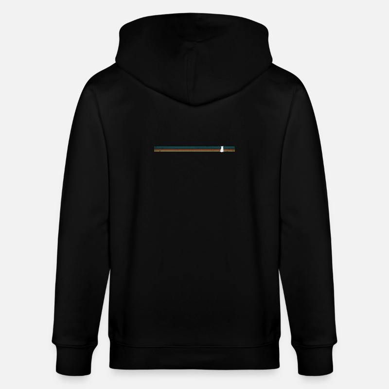 Silhouette de chat rétro rayé - Veste à capuche bio CULTIVATOR Stanley/Stella Unisexe - noir