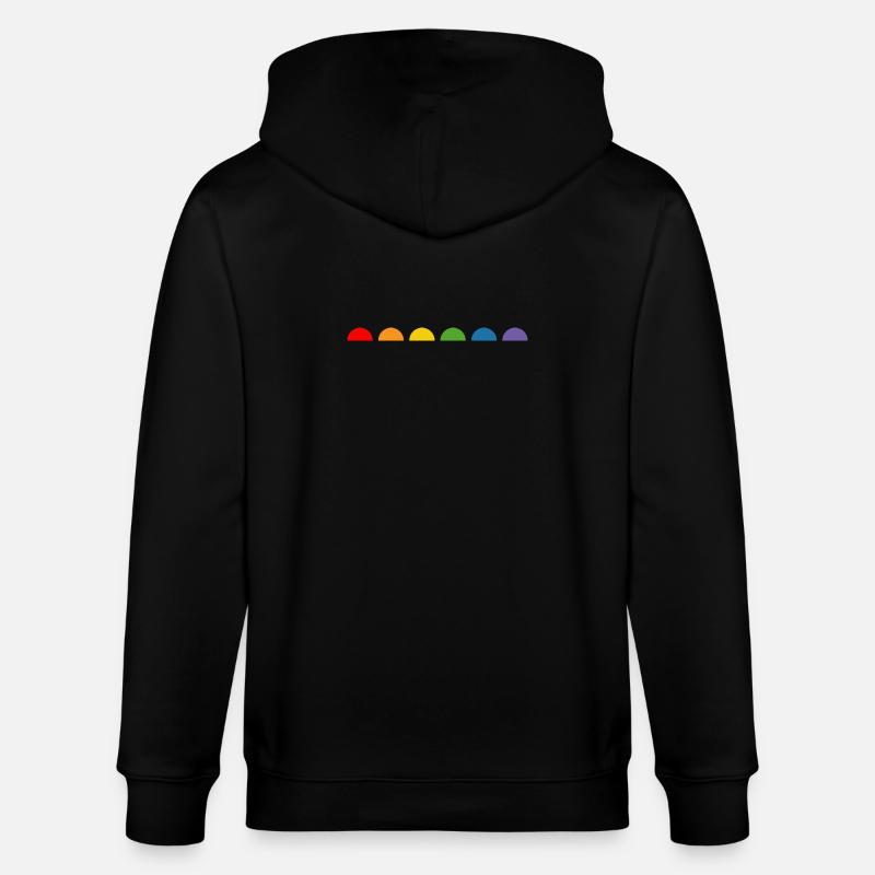 Rainbow Fun Semicircle - Stanley/Stella CULTIVATOR  Unisex Organic Hooded Jacket - black