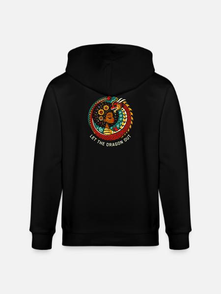 Let the dragon out - Stanley/Stella CULTIVATOR  Unisex Organic Hooded Jacket - black