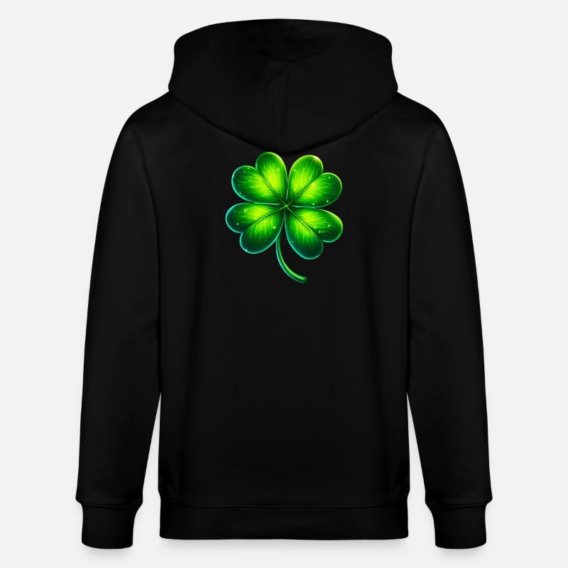 Vierblättriges Kleeblatt - Stanley/Stella Unisex Bio-Kapuzenjacke CULTIVATOR  - Schwarz