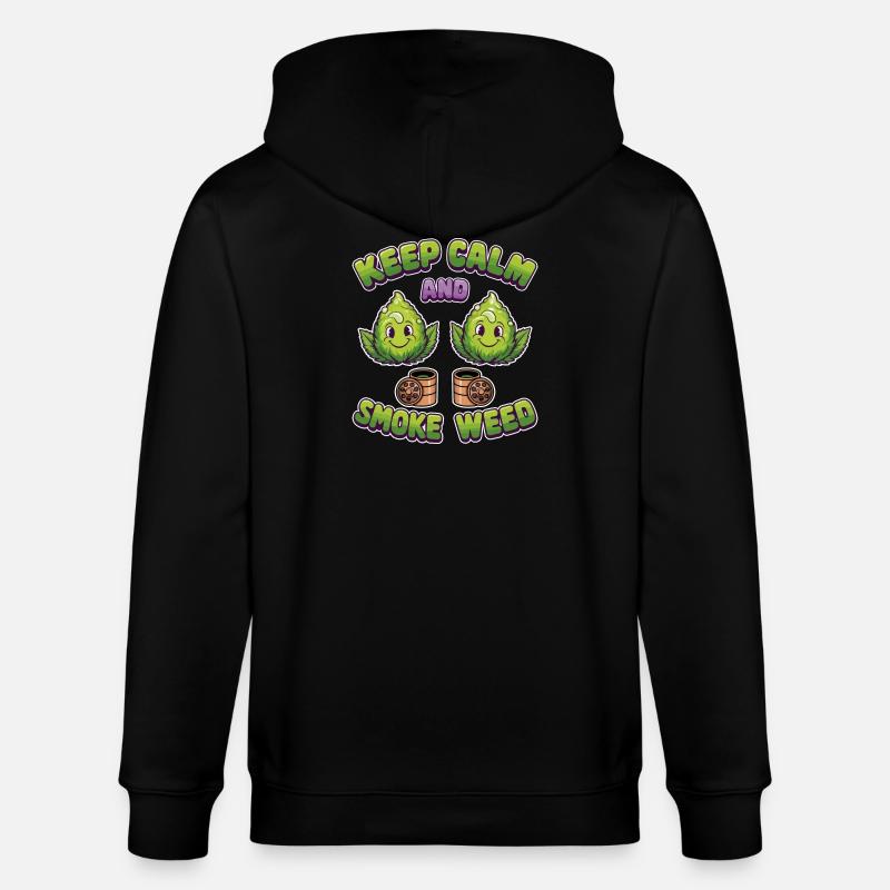 Drôles de fleurs d’herbe - Veste à capuche bio CULTIVATOR Stanley/Stella Unisexe - noir