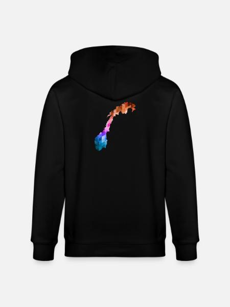 Norge - Norge - Norge - Flag - Skandinavien - Stanley/Stella økologisk unisex-hættejakke CULTIVATOR  - sort