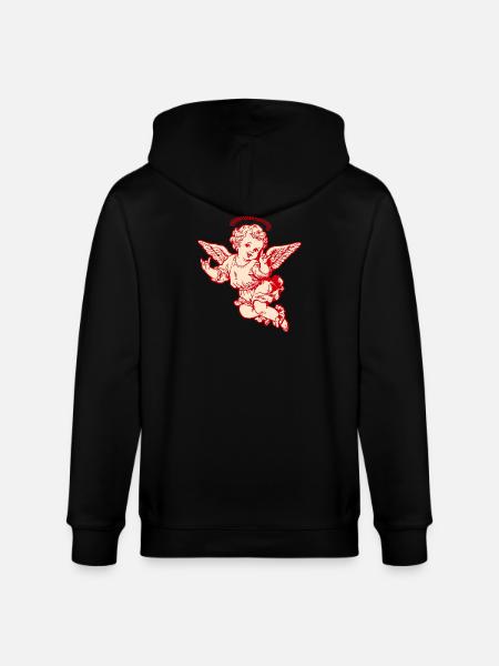 Rock Cherub – Engel mit Metal-Handzeichen - Stanley/Stella Unisex Bio-Kapuzenjacke CULTIVATOR  - Schwarz