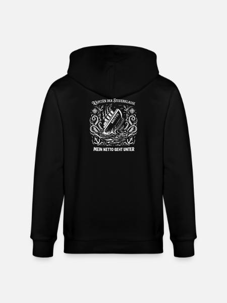 Captain of the tax class - Stanley/Stella CULTIVATOR  Unisex Organic Hooded Jacket - black