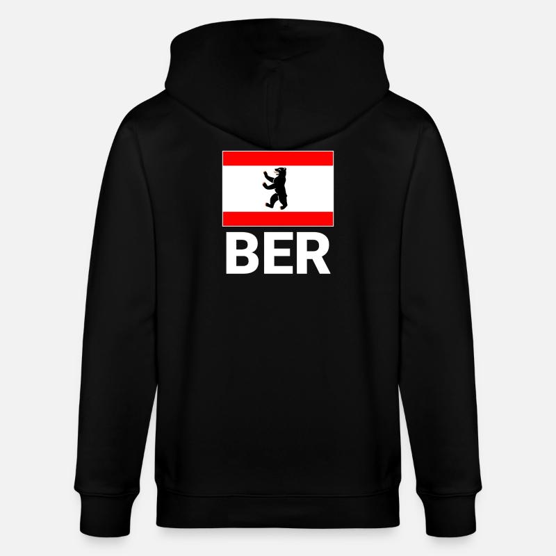 Drapeau de Berlin avec abréviation BER - Veste à capuche bio CULTIVATOR Stanley/Stella Unisexe - noir