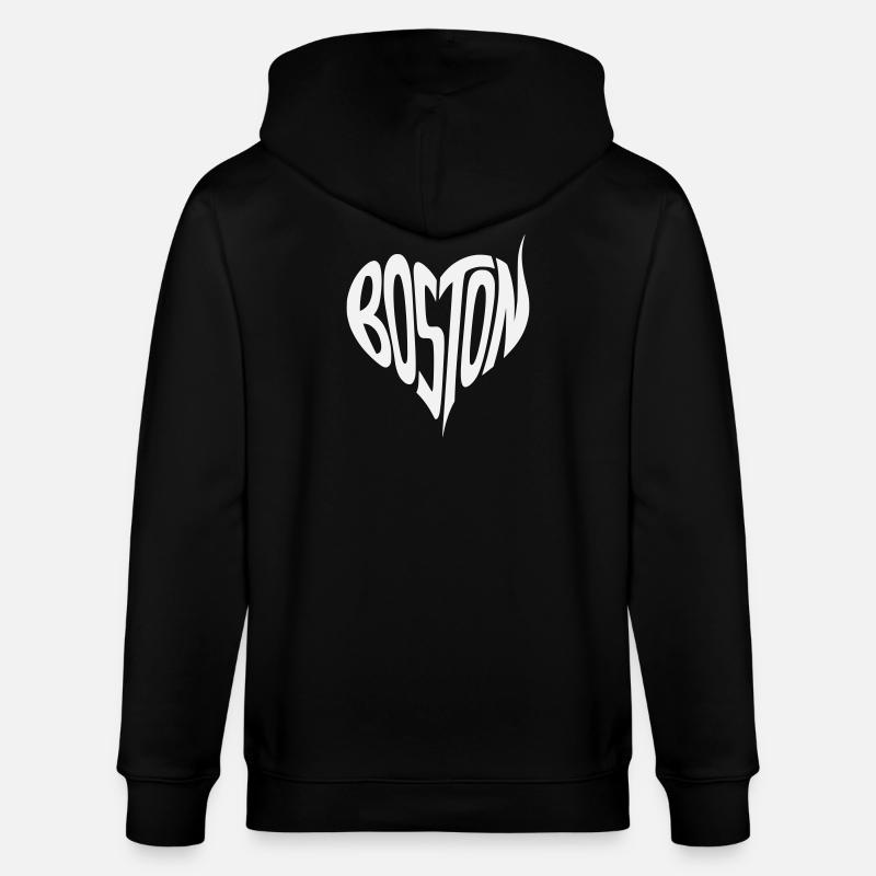 Boston Herz Typografie - Stanley/Stella Unisex Bio-Kapuzenjacke CULTIVATOR  - Schwarz