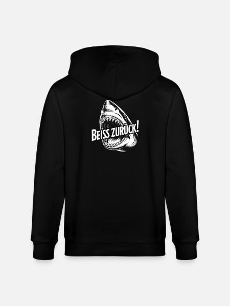 Beiss Zurück Hai Grafik - Stanley/Stella Unisex Bio-Kapuzenjacke CULTIVATOR  - Schwarz