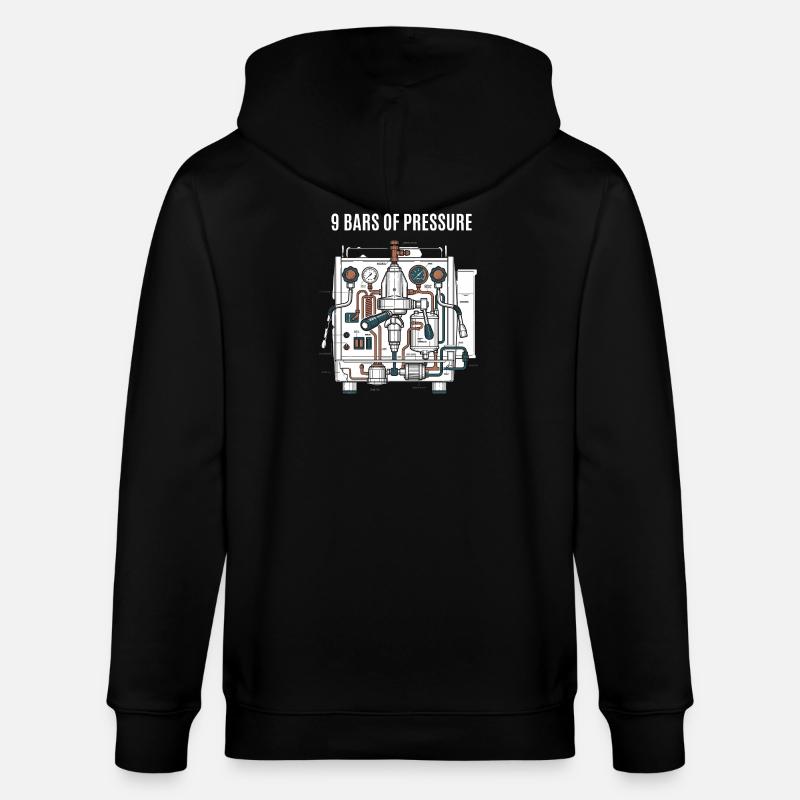 Pression du café - Veste à capuche bio CULTIVATOR Stanley/Stella Unisexe - noir