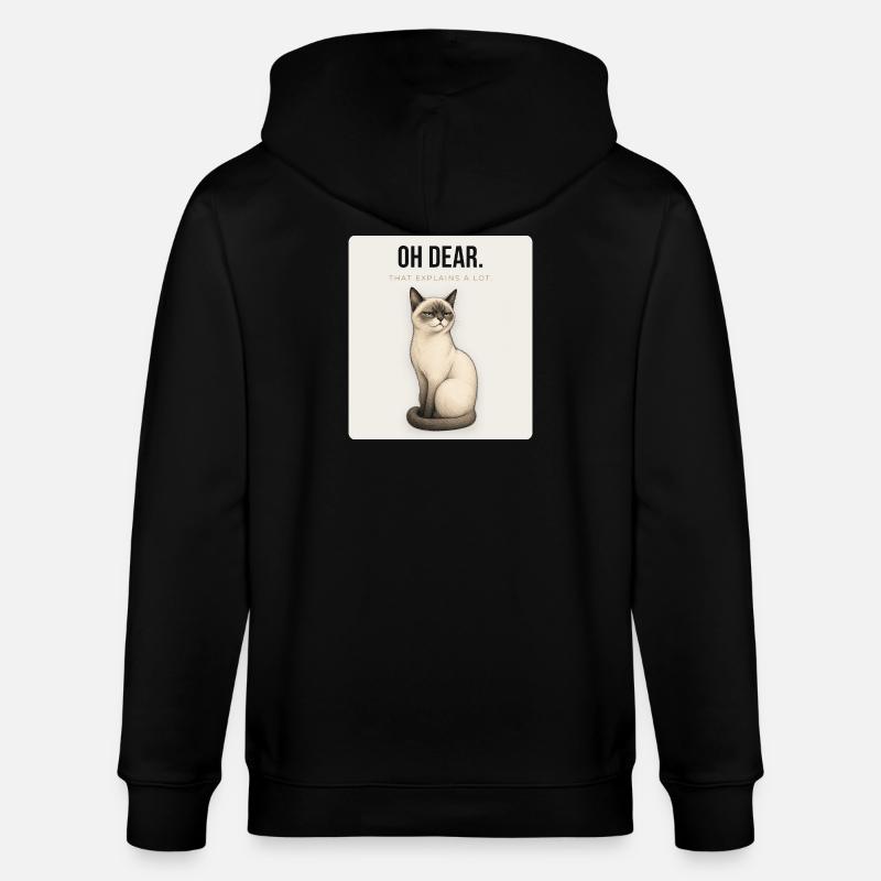 OH DEAR Sarcastic Cat Design - Stanley/Stella Unisex Bio-Kapuzenjacke CULTIVATOR  - Schwarz