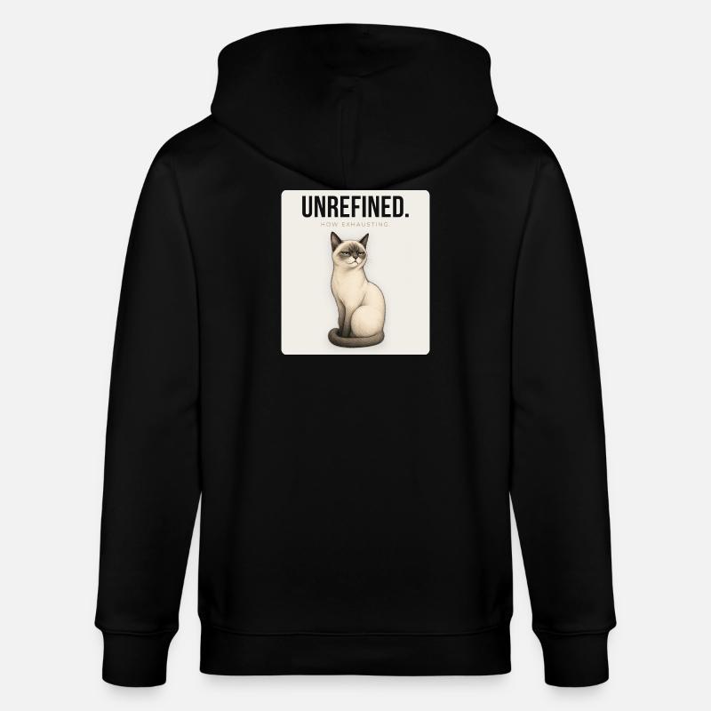 UNREFINED Sarcastic Cat Design - Stanley/Stella Unisex Bio-Kapuzenjacke CULTIVATOR  - Schwarz