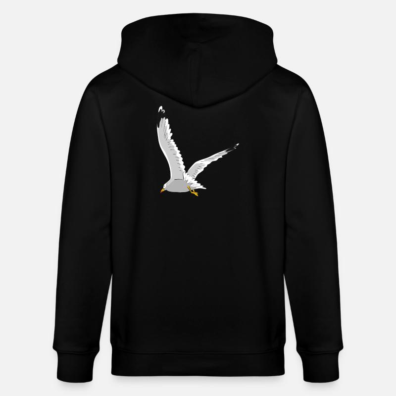 Möwe im Flug - Stanley/Stella Unisex Bio-Kapuzenjacke CULTIVATOR - Schwarz