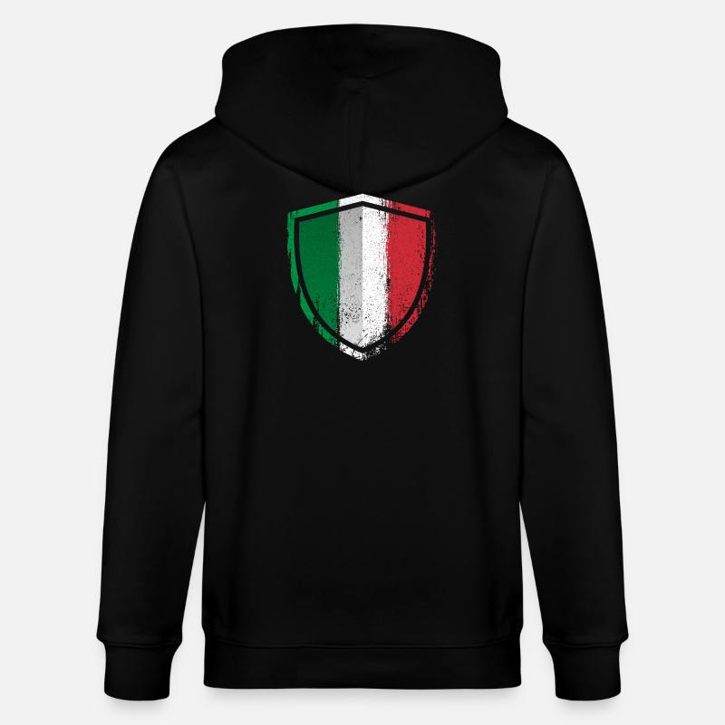 Drapeau brossé du Bouclier d’Italie - Veste à capuche bio CULTIVATOR Stanley/Stella Unisexe - noir