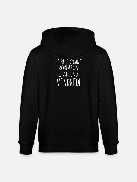 Robinson Attente Vendredi - Veste à capuche bio CULTIVATOR Stanley/Stella Unisexe - noir
