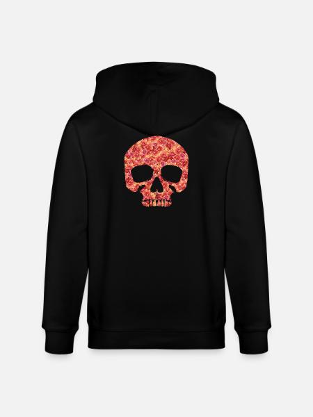 Skull with flowers - Stanley/Stella CULTIVATOR  Unisex Organic Hooded Jacket - black