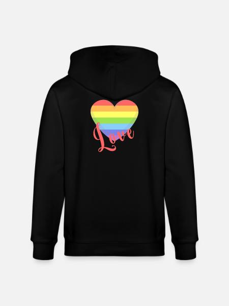 t-skjorte elsker gay lgbt hjerte lgbtqia+ gaveide - Stanley/Stella CULTIVATOR økologisk unisex hettejakke - svart
