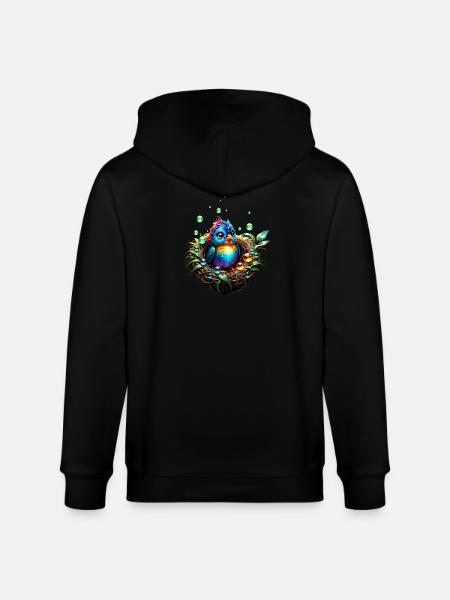 Bunter ausgefallener Vogel. - Stanley/Stella Unisex Bio-Kapuzenjacke CULTIVATOR  - Schwarz