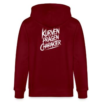 Kurven praegen Charakter - Stanley/Stella Unisex Bio-Kapuzenjacke CULTIVATOR  - Burgunderrot - Hinten - Anna (173cm)