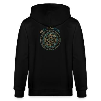 Deep Harmony Mandala - Stanley/Stella Unisex Bio-Kapuzenjacke CULTIVATOR  - Schwarz - Hinten - Anna (173cm)
