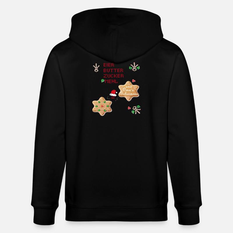 Weihnachtsplätzchen - Stanley/Stella Unisex Bio-Kapuzenjacke CULTIVATOR  - Schwarz