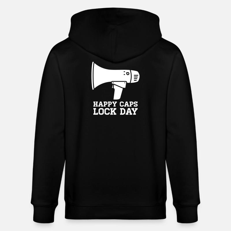 Megafon Happy Caps Lock Day Nerd  - Stanley/Stella Unisex Bio-Kapuzenjacke CULTIVATOR  - Schwarz