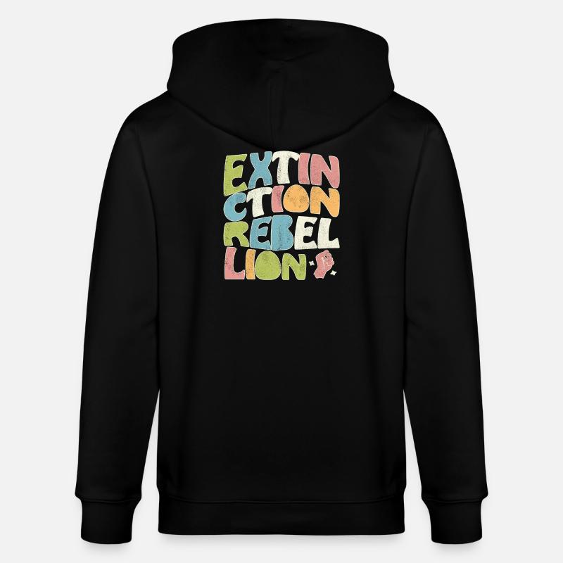 Extinction Rebellion rétro - Veste à capuche bio CULTIVATOR Stanley/Stella Unisexe - noir