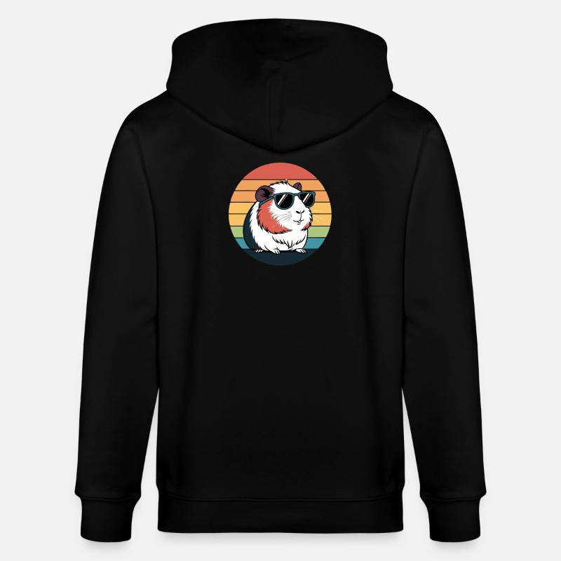 Cochon d’Inde Rétro à Lunettes - Veste à capuche bio CULTIVATOR Stanley/Stella Unisexe - noir