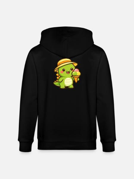 Kleiner Dino Eiscreme Abenteuer - Stanley/Stella Unisex Bio-Kapuzenjacke CULTIVATOR  - Schwarz